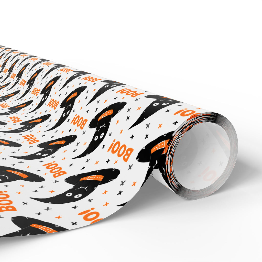Halloween Boo Hats Wrapping Paper | Holiday Gift Wrapping Paper Roll