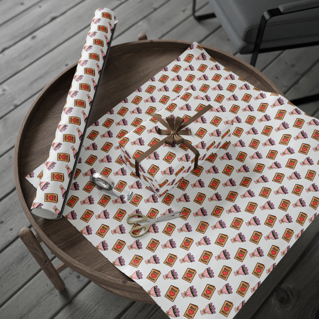 Mother's Day Best Mom Card Wrapping Paper - Holiday Gift Wrapping Paper Roll