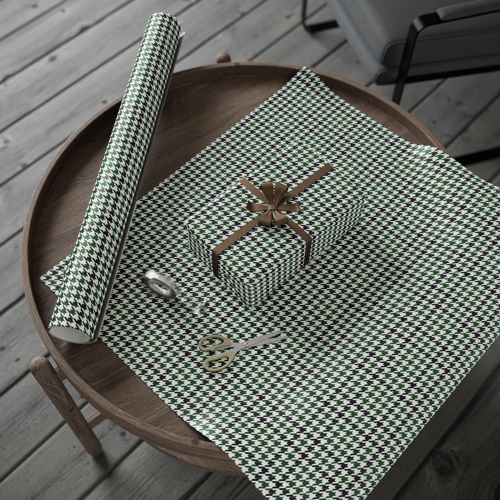 Houndstooth Wrapping Paper Design Forest 011 - Holiday Gift Wrapping Paper Roll