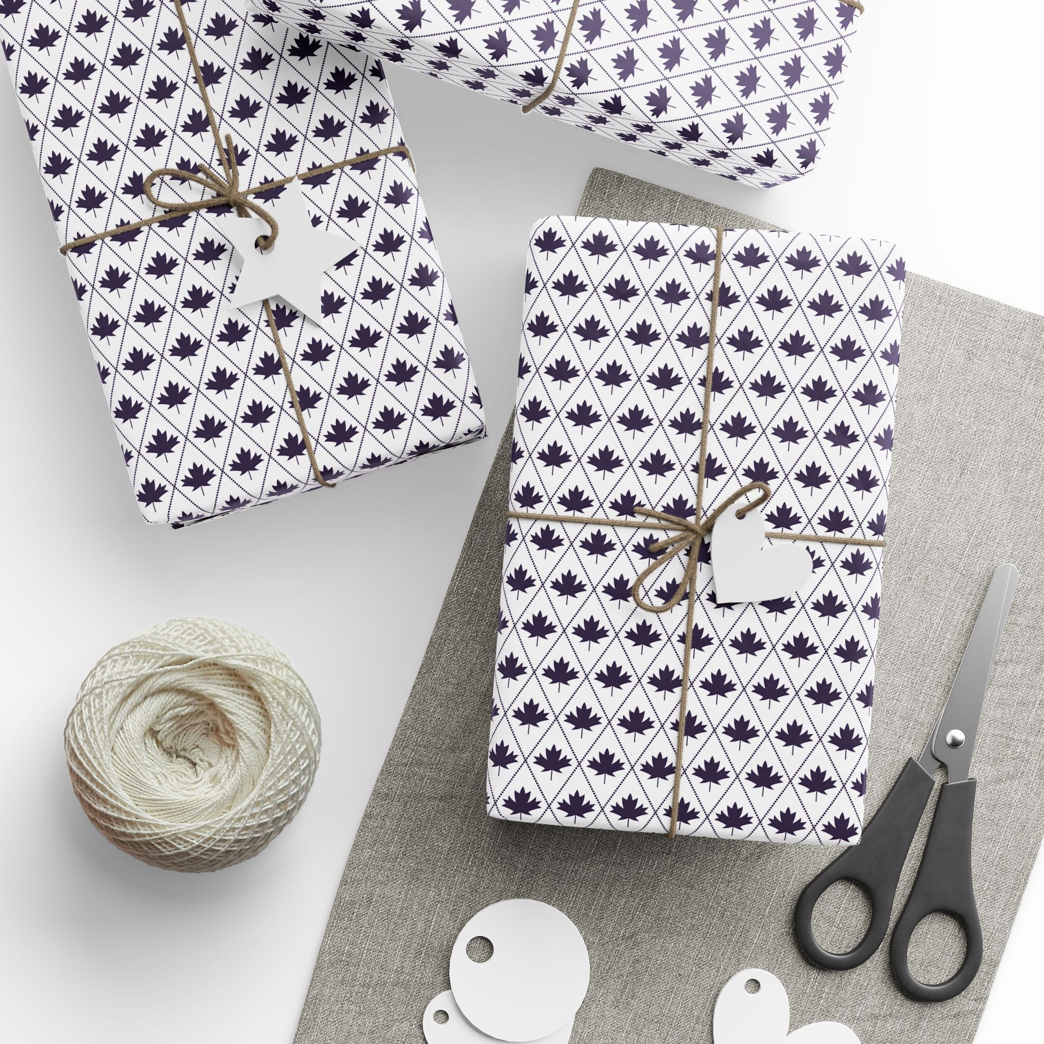 Canada Day Checkerboard Leaves Wrapping Paper - Holiday Gift Wrapping Paper Roll