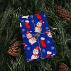 Christmas Frosty's Stockings Wrapping Paper | Holiday Gift Wrapping Paper Roll