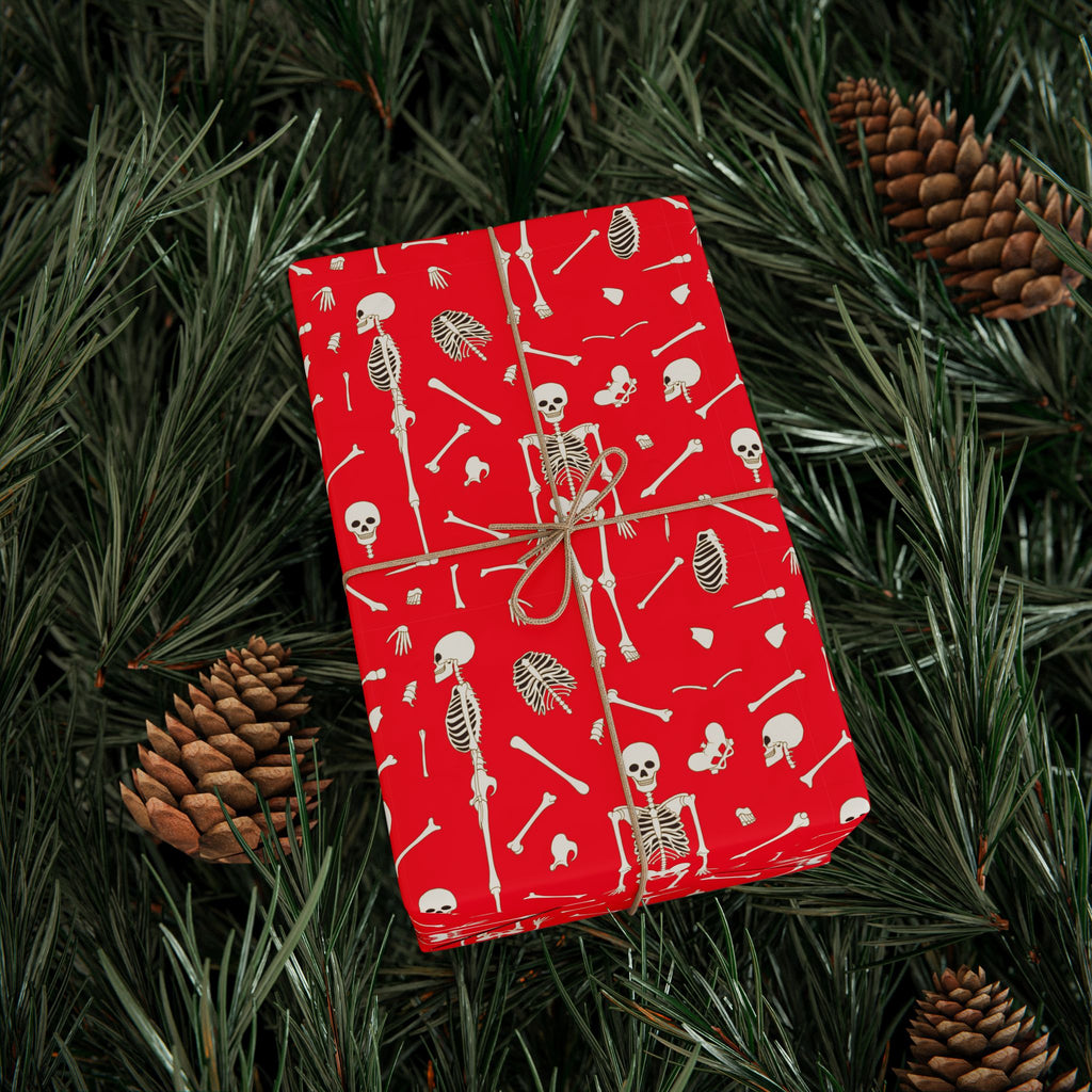 Halloween Dancing Skeletons Wrapping Paper | Holiday Gift Wrapping Paper Roll
