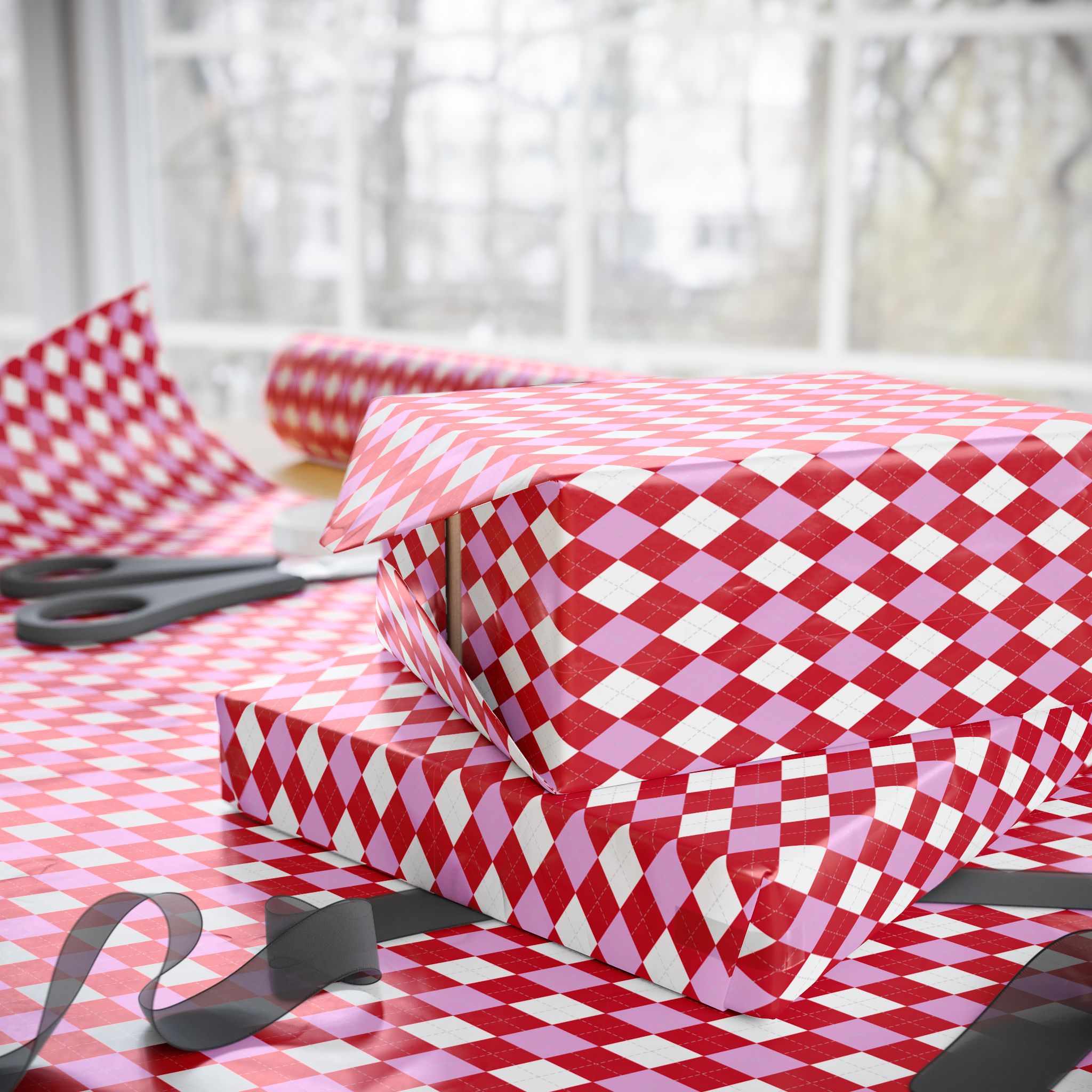Argyle Design 013 Wrapping Paper - Holiday Gift Wrapping Paper Roll