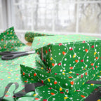 Christmas Evergreen Lights Wrapping Paper | Holiday Gift Wrapping Paper Roll