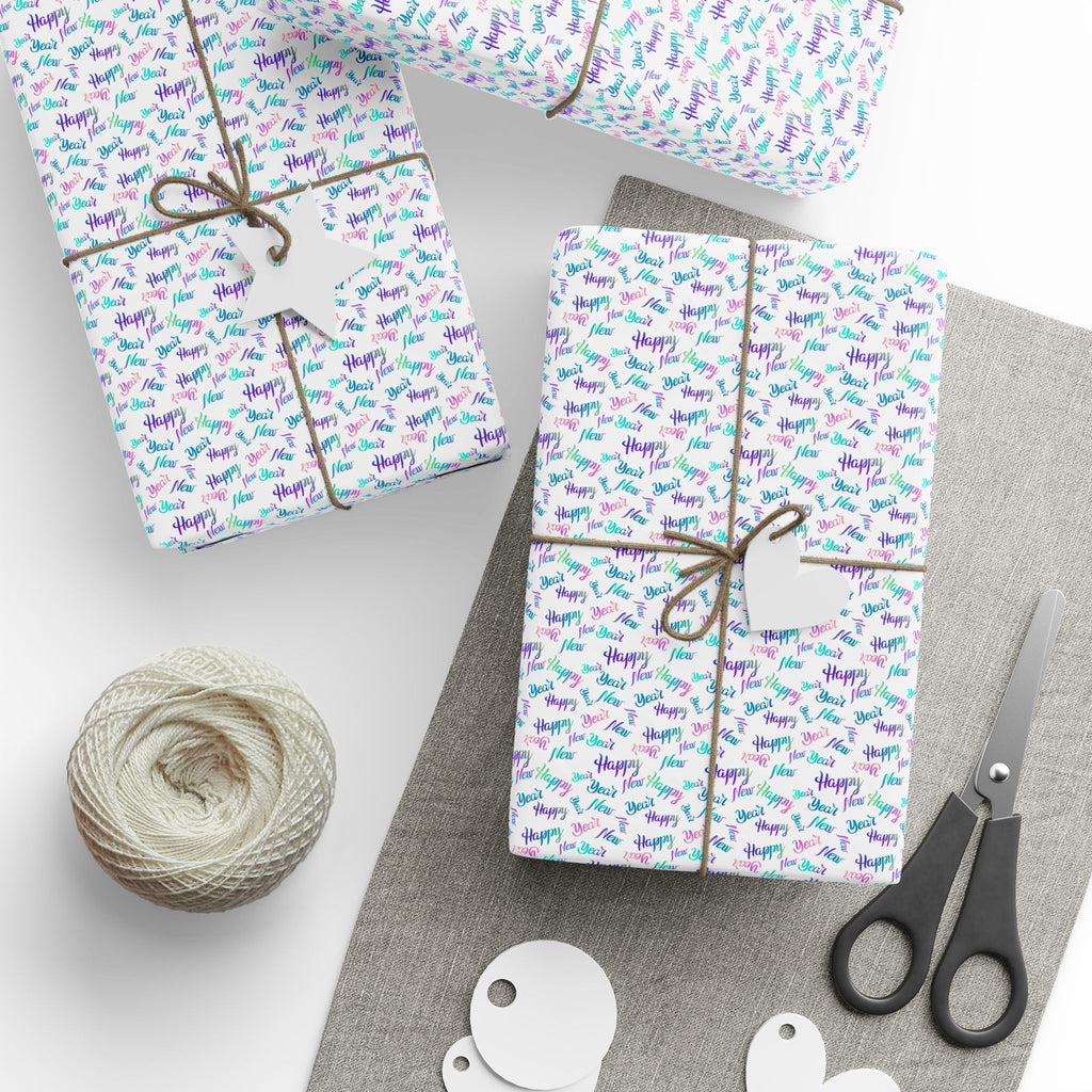New Year's Colorful Celebration Wrapping Paper - Holiday Gift Wrapping Paper Roll