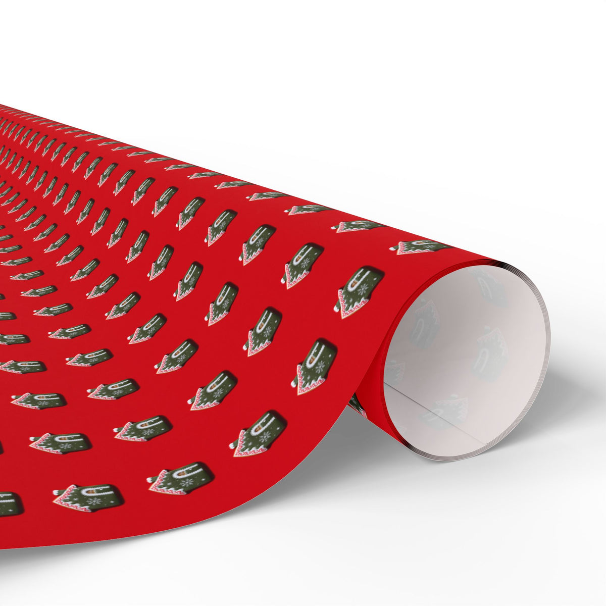 Christmas Decorated Gingerbread Houses Wrapping Paper | Holiday Gift Wrapping Paper Roll