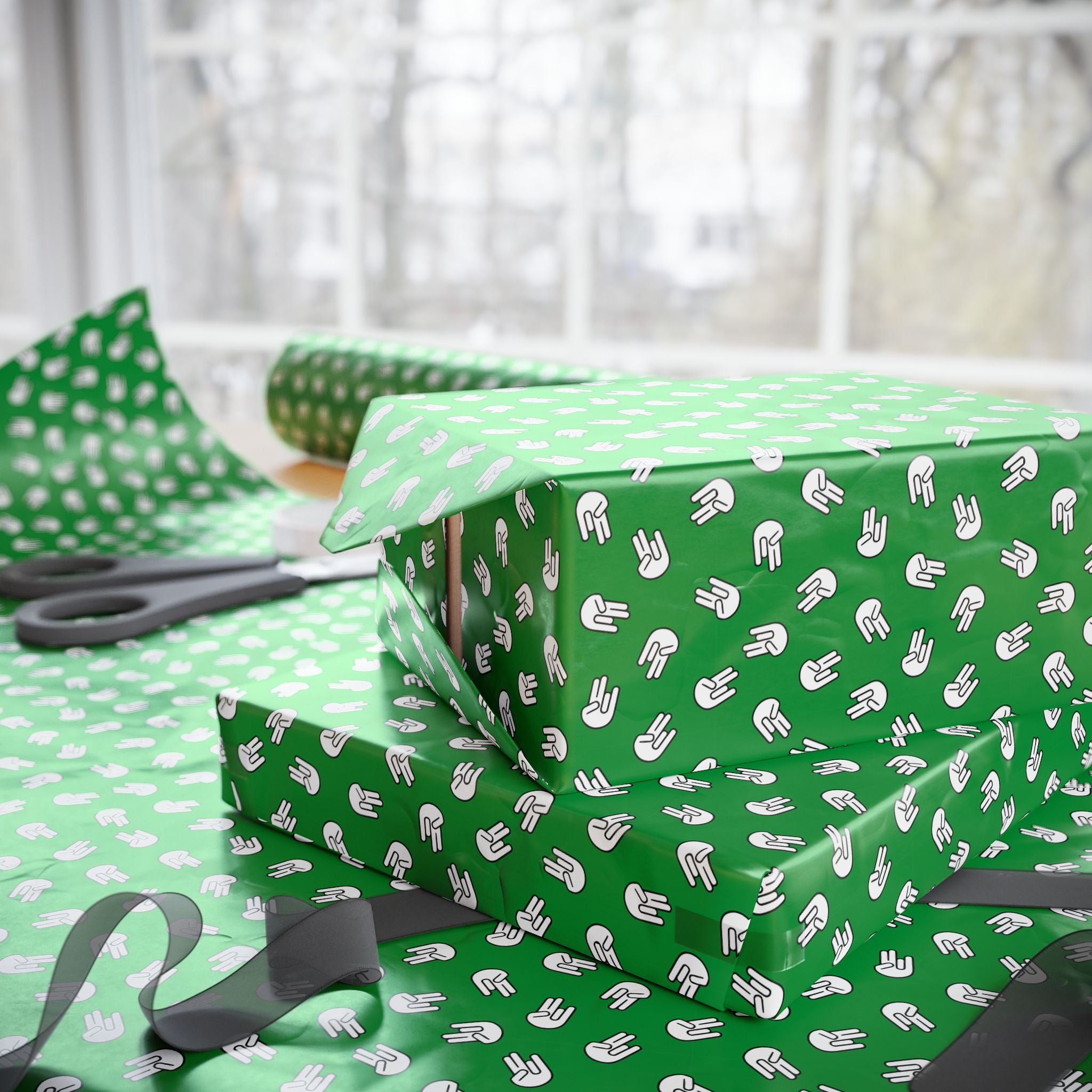 NSFW "The Shocker" on Green Wrapping Paper - Holiday Gift Wrapping Paper Roll