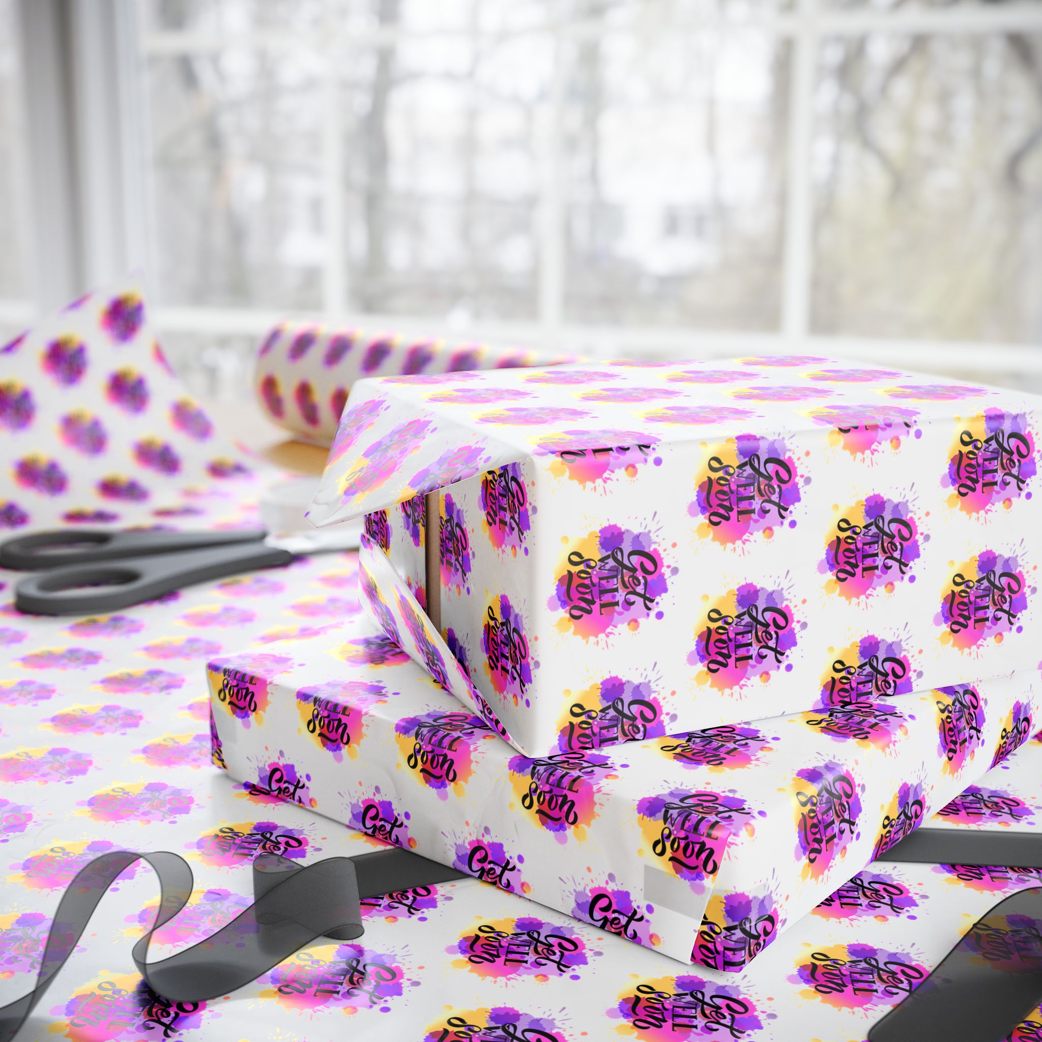 Get Well Soon Wrapping Paper Design 017 | Holiday Gift Wrapping Paper Roll