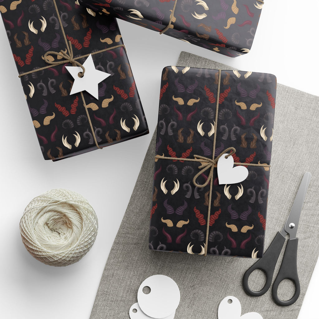 Halloween Devil Horns Wrapping Paper | Holiday Gift Wrapping Paper Roll