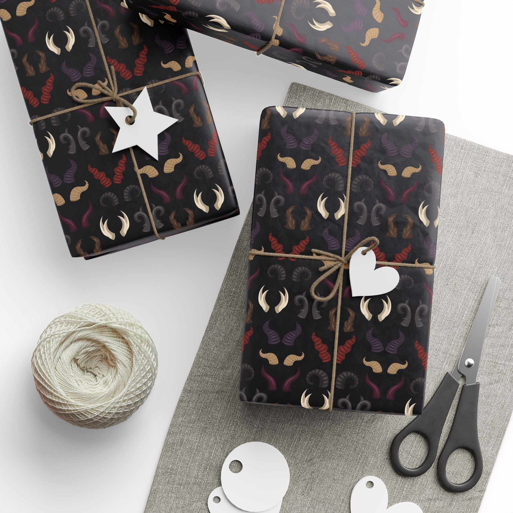 Halloween Devil Horns Wrapping Paper | Holiday Gift Wrapping Paper Roll