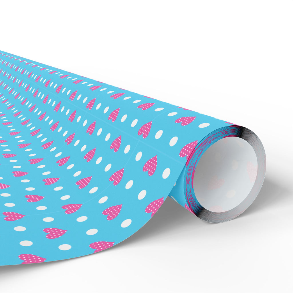 Valentine's Day Carolina Hearts Wrapping Paper | Holiday Gift Wrapping Paper Roll