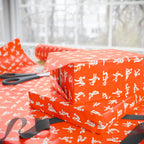 NSFW Stick Figure X Rated Fun on Orange Wrapping Paper - Holiday Gift Wrapping Paper Roll