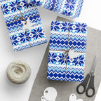 Christmas Ugly Blue Snowflakes Wrapping Paper | Holiday Gift Wrapping Paper