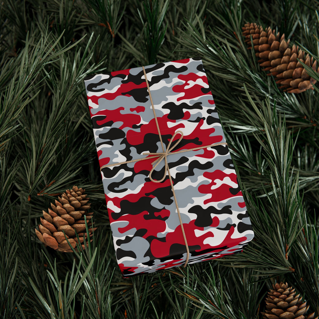 Ohio State Buckeyes Inspired Camoflauge Wrapping Paper - Holiday Gift Wrapping Paper Roll