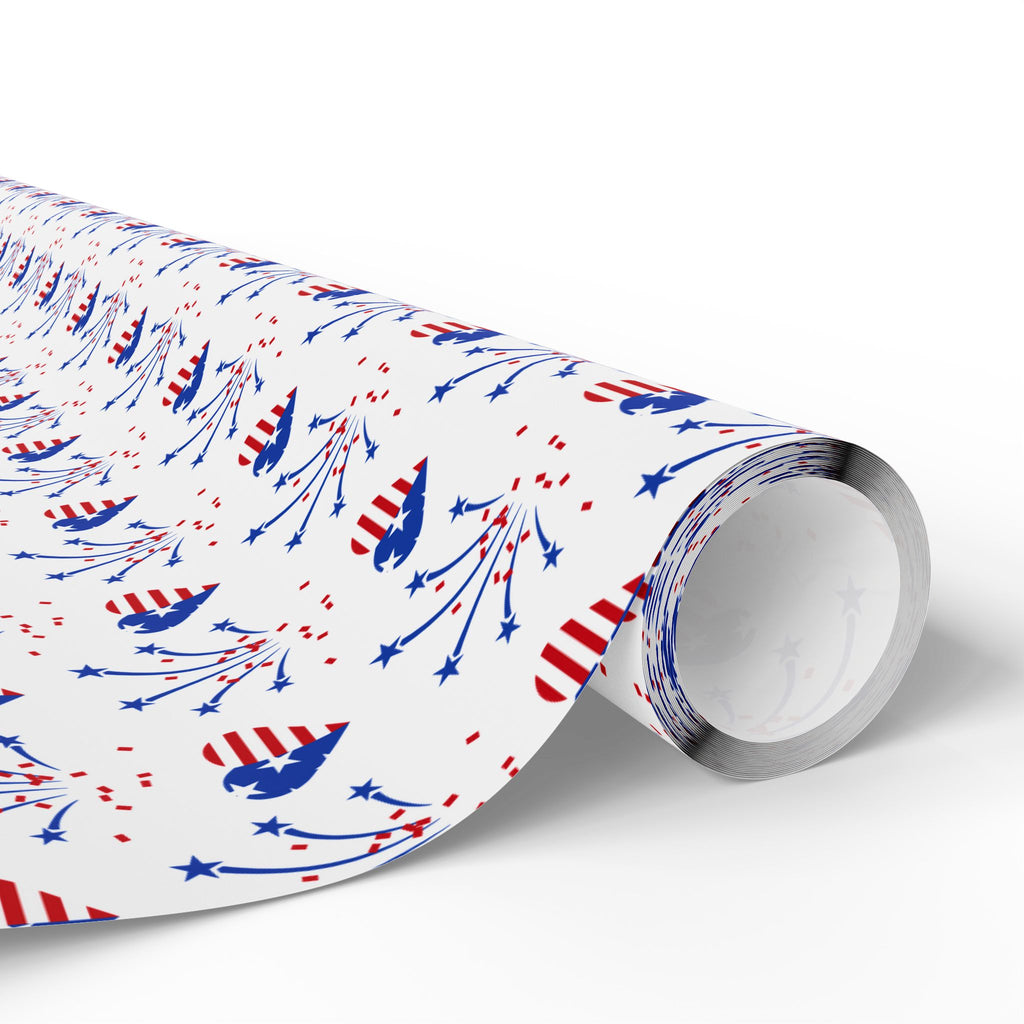 4th of July Love Fireworks Wrapping Paper | Holiday Gift Wrapping Paper Roll