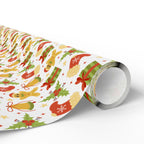Christmas Hand Drawn Gingerbread Wrapping Paper | Holiday Gift Wrapping Paper Roll