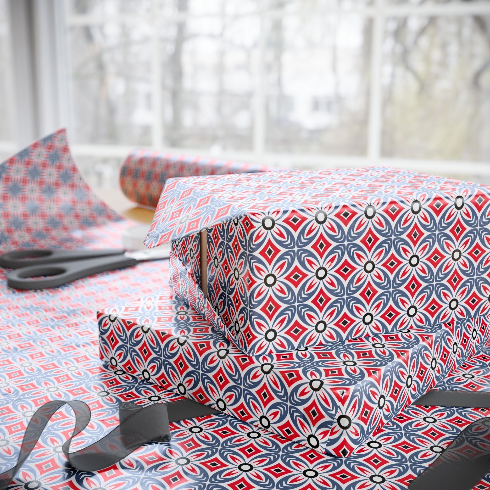 Geometric Design 003 Wrapping Paper - Holiday Gift Wrapping Paper Roll