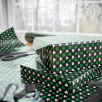 St Patrick's Day Clover on Black Wrapping Paper | Holiday Gift Wrapping Paper Roll