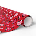 Valentine's Day Polka Dotted Hearts Wrapping Paper | Holiday Gift Wrapping Paper Roll