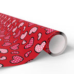 Valentine's Day Polka Dotted Hearts Wrapping Paper | Holiday Gift Wrapping Paper Roll