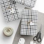 Houndstooth Wrapping Paper Design Grey 012 - Holiday Gift Wrapping Paper Roll