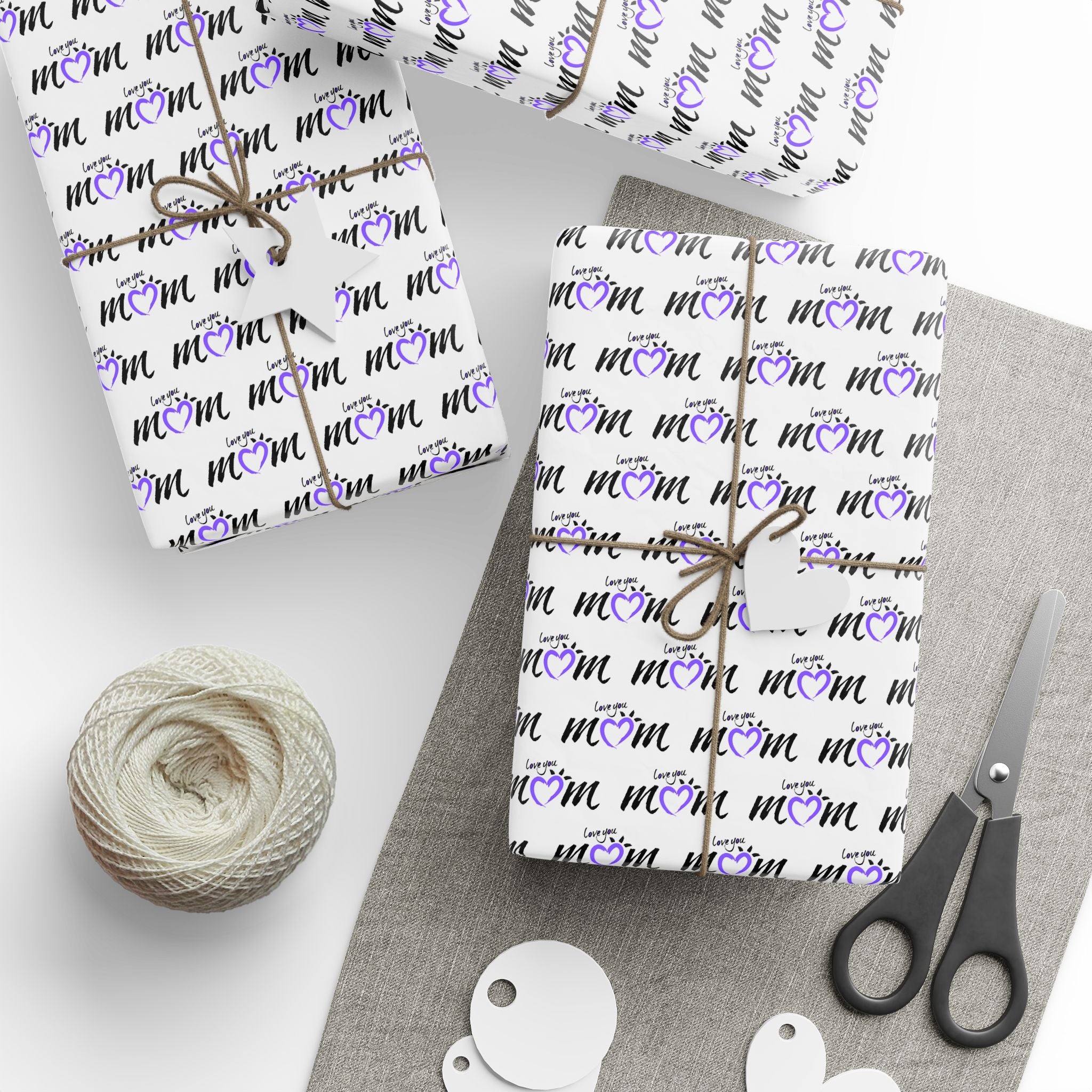 Mother's Day Love Mom Wrapping Paper - Holiday Gift Wrapping Paper Roll