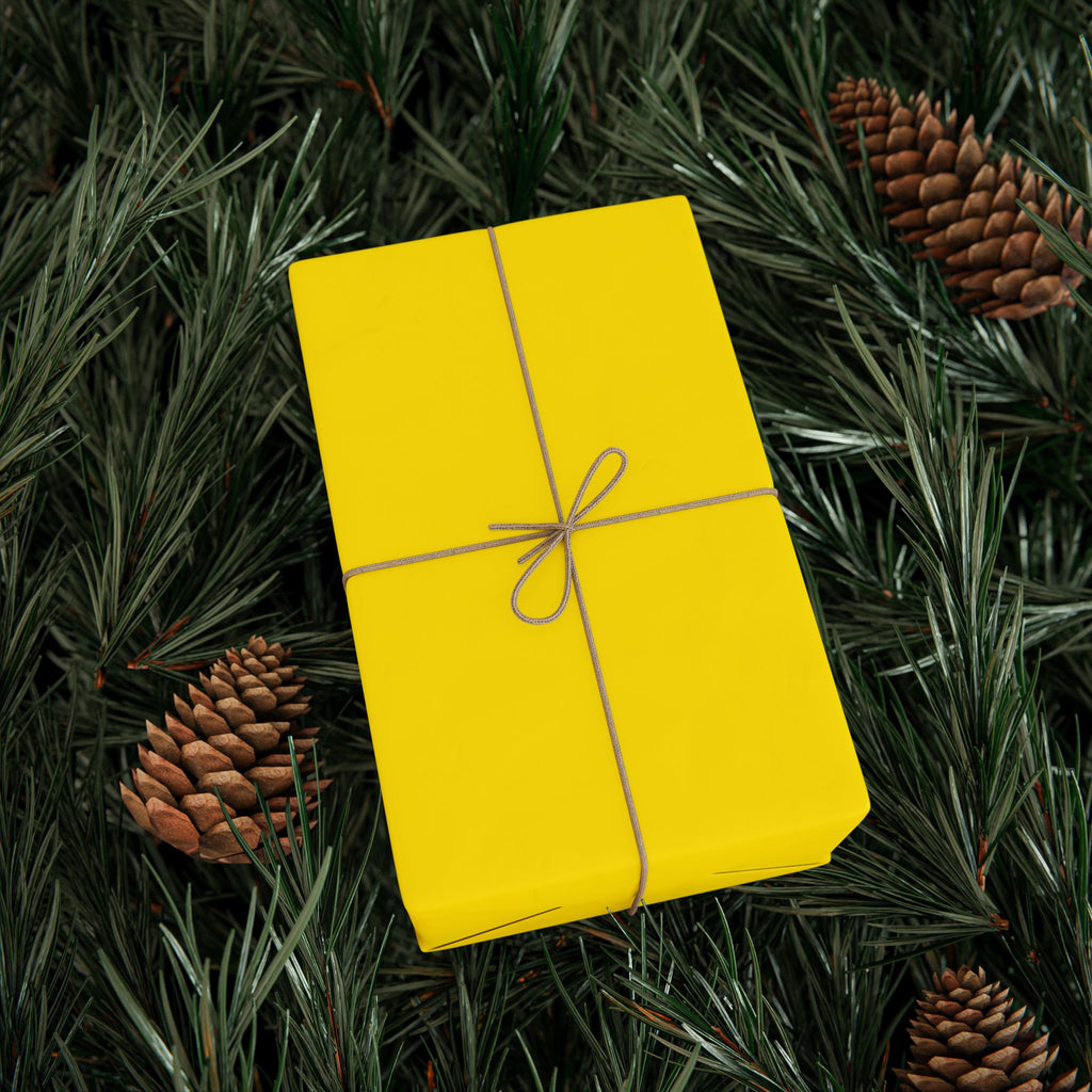 Solid Lemon Yellow Wrapping Paper - Holiday Gift Wrapping Paper Roll