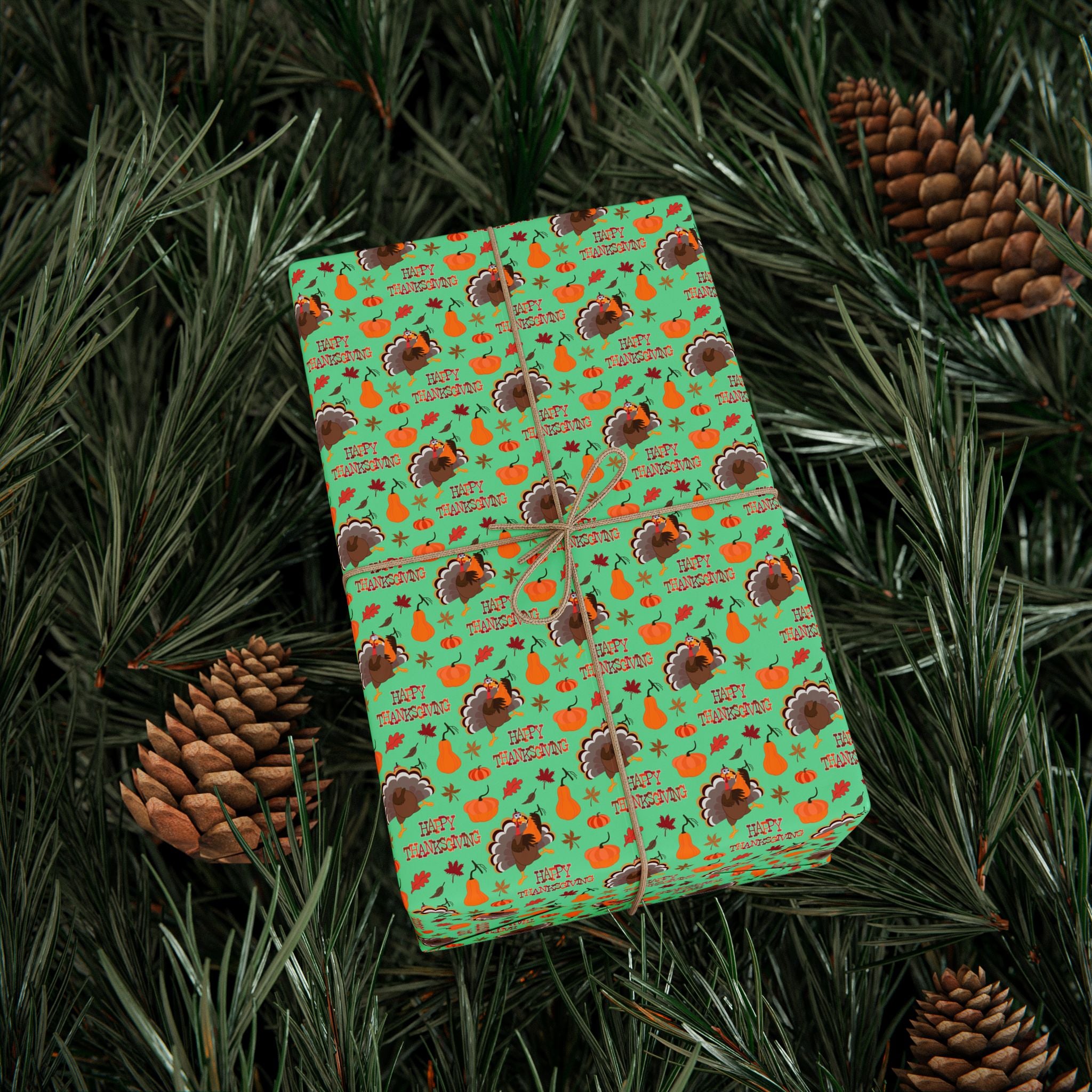 Thanksgiving Greetings Wrapping Paper | Holiday Gift Wrapping Paper Roll