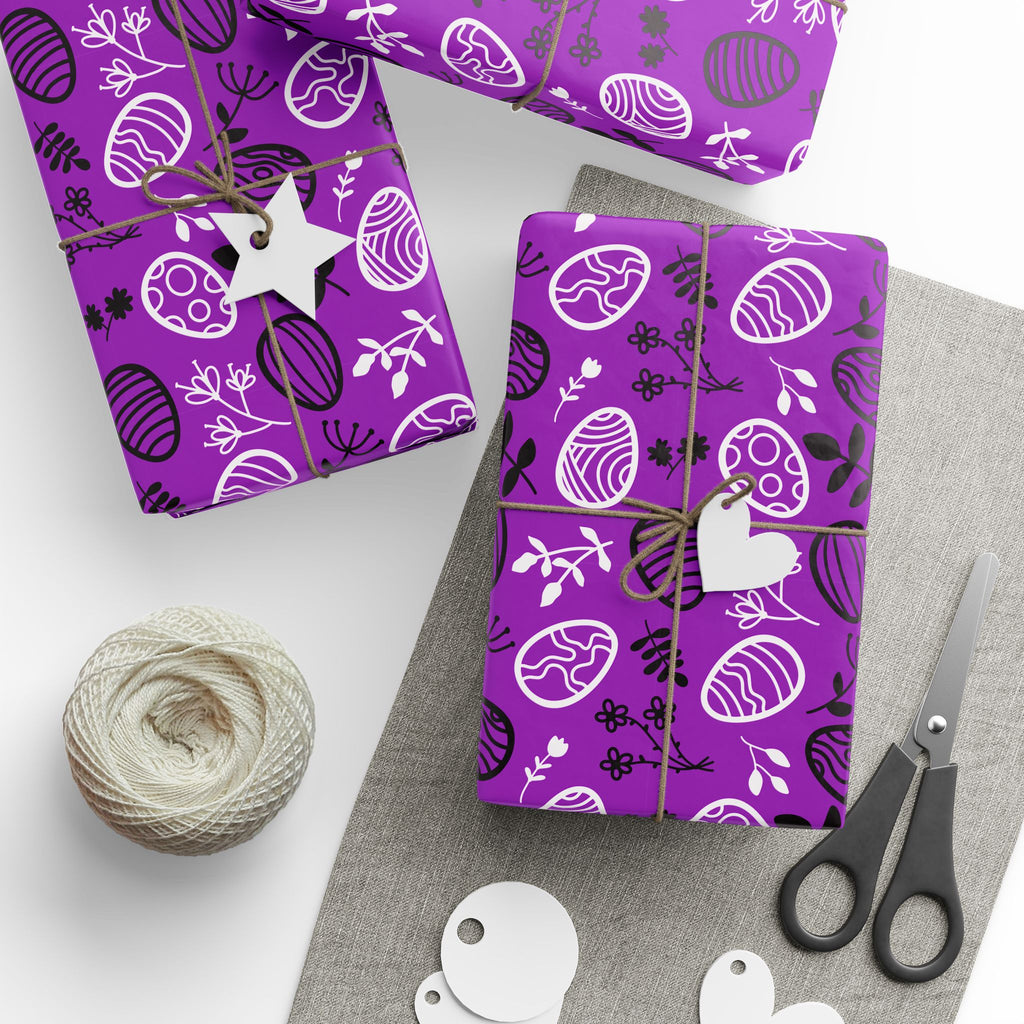 Easter Purple Sunday Wrapping Paper | Holiday Gift Wrapping Paper Roll