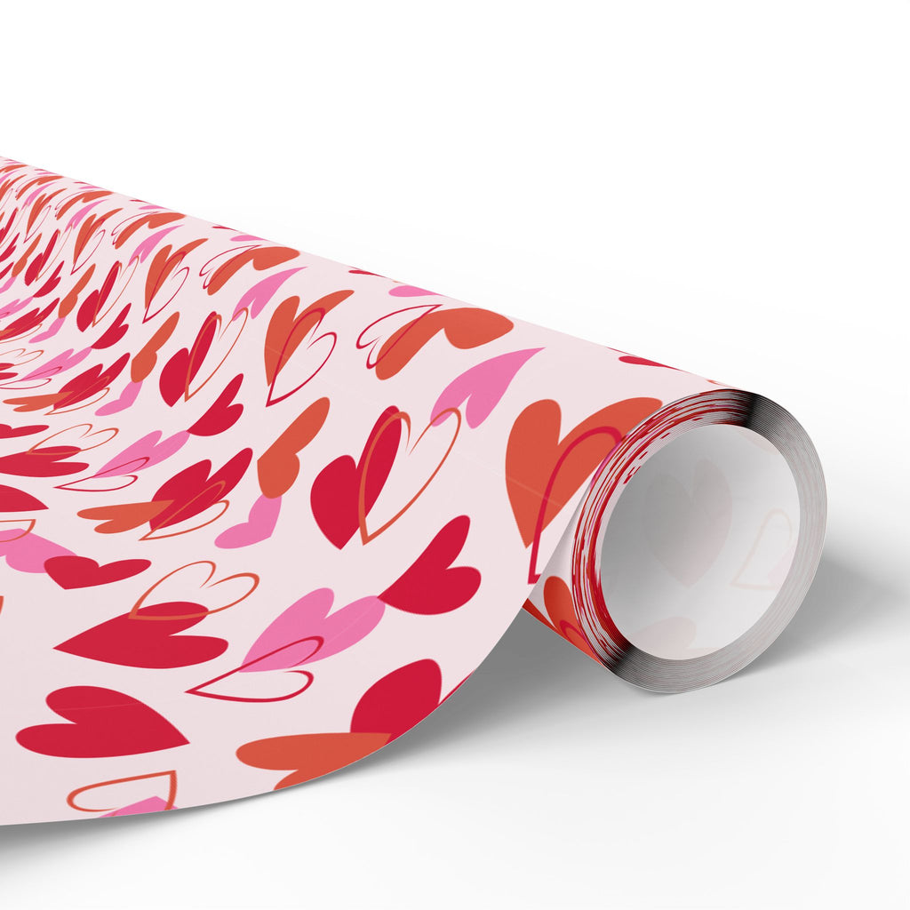 Valentine's Day Abstract Hearts Wrapping Paper | Holiday Gift Wrapping Paper Roll