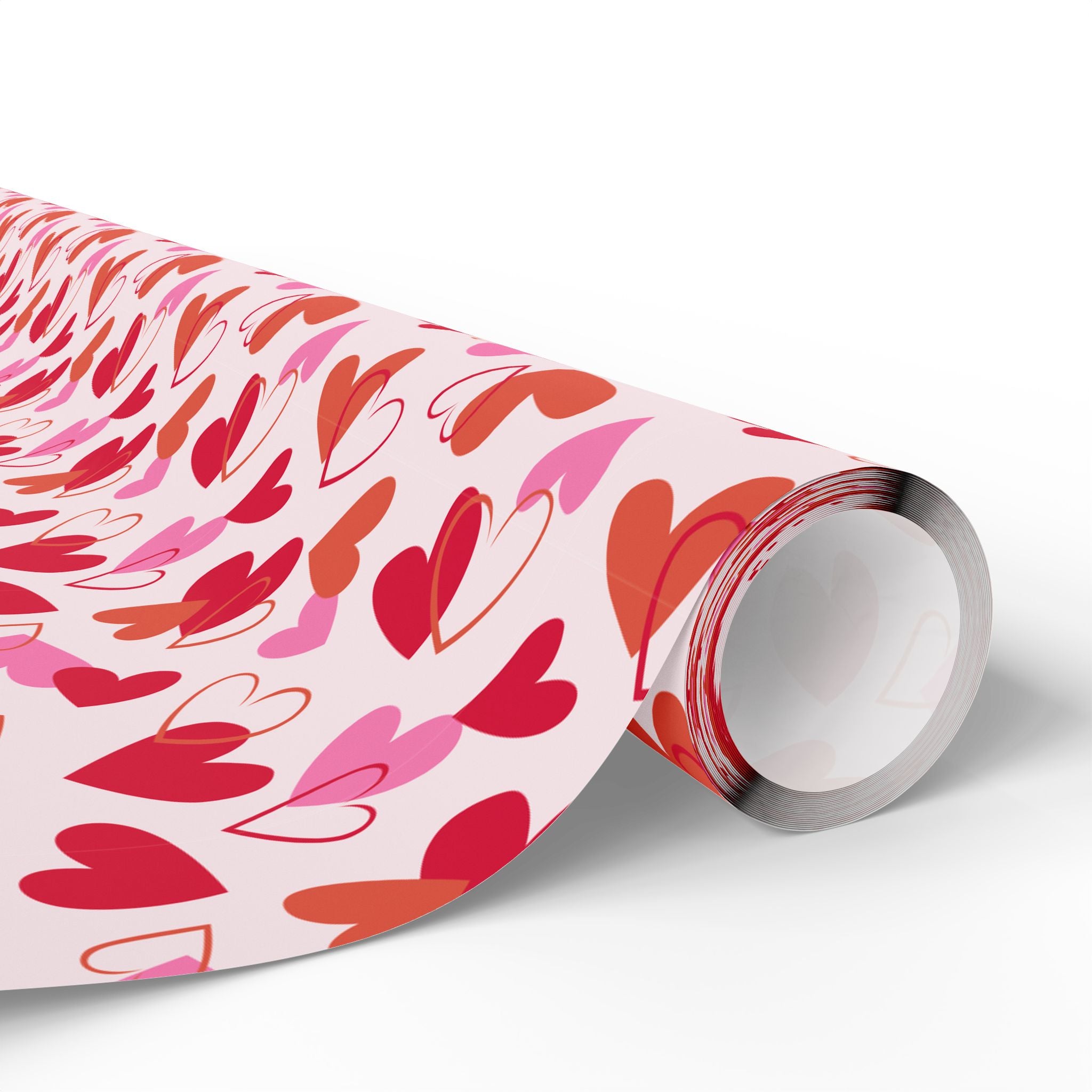 Valentine's Day Abstract Hearts Wrapping Paper | Holiday Gift Wrapping Paper Roll