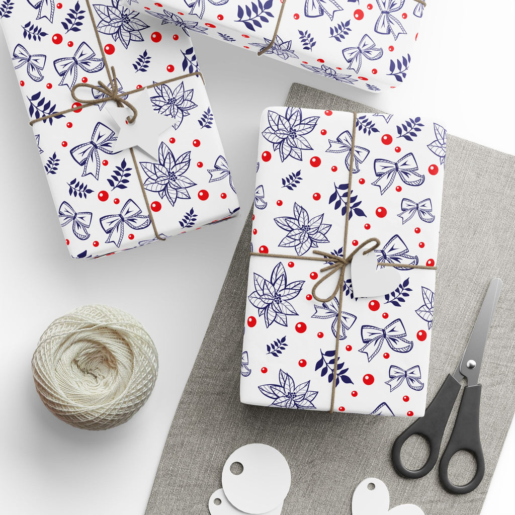 Christmas Bows and Berries Wrapping Paper | Holiday Gift Wrapping Paper