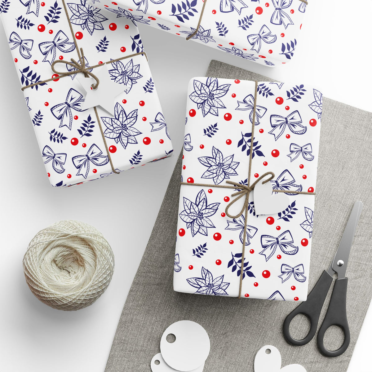 Christmas Bows and Berries Wrapping Paper | Holiday Gift Wrapping Paper
