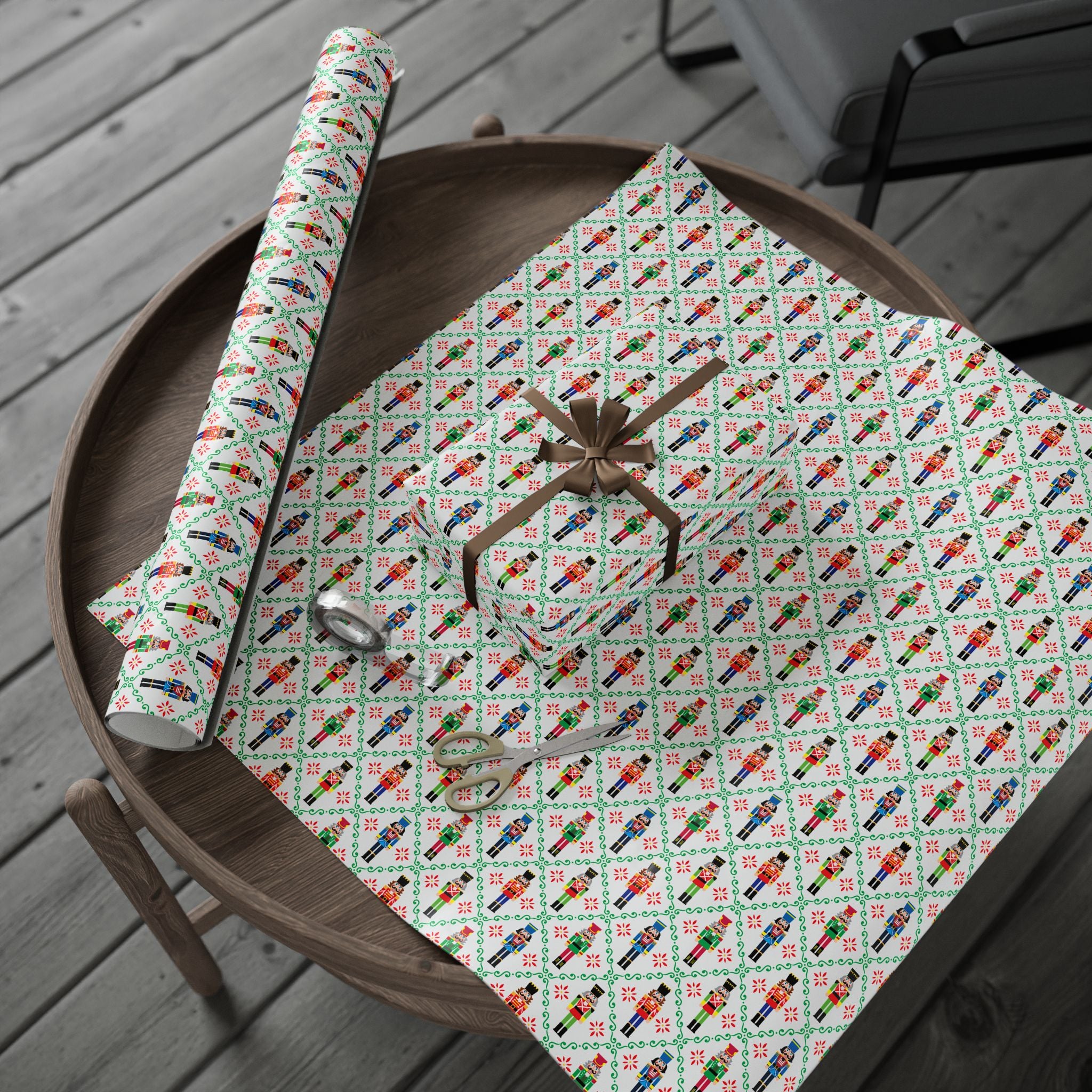 Christmas Nutcracker Parade Wrapping Paper | Holiday Gift Wrapping Paper Roll