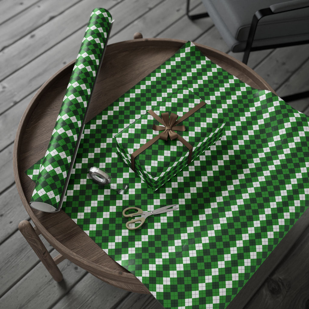 Argyle Design 027 Wrapping Paper - Holiday Gift Wrapping Paper Roll