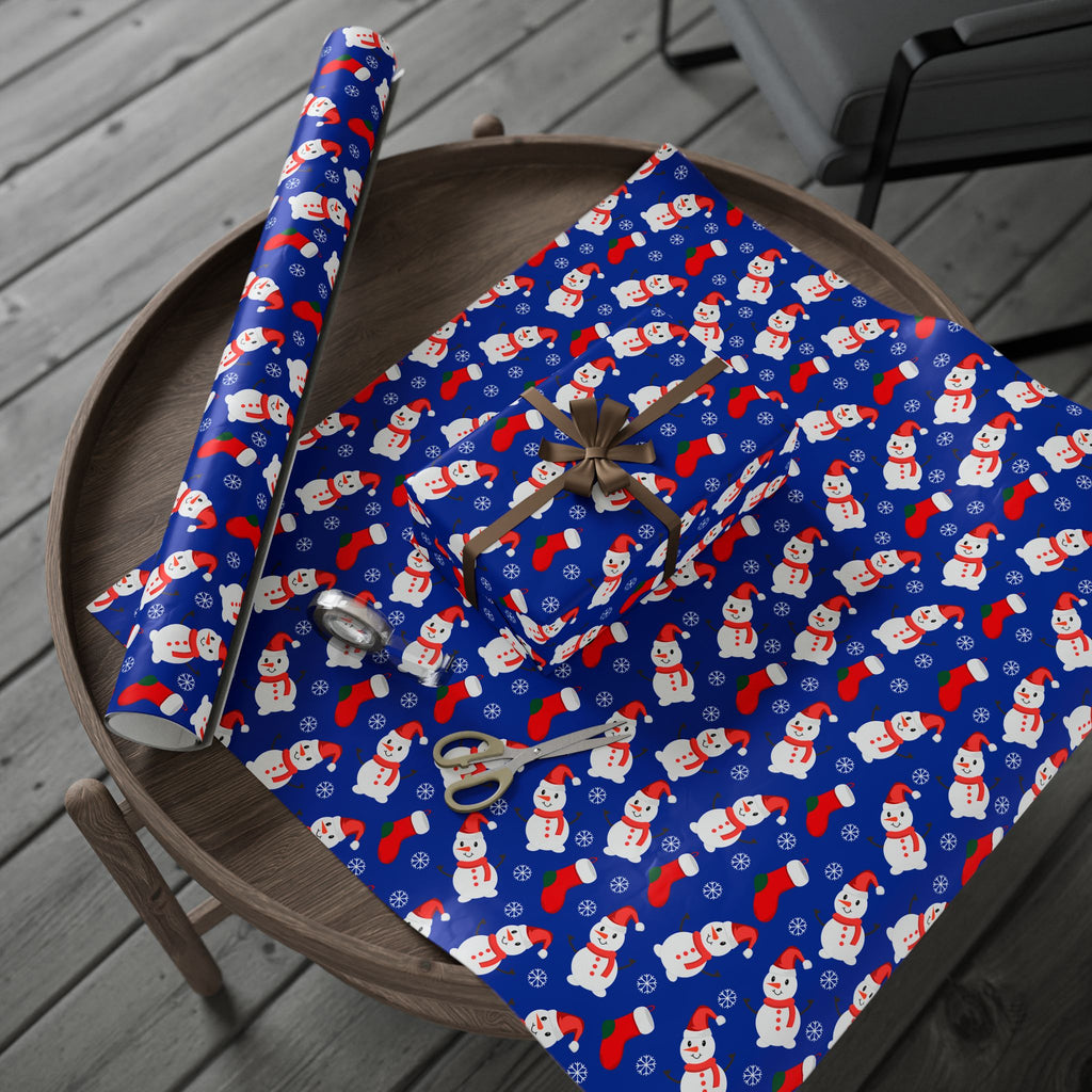 Christmas Frosty's Stockings Wrapping Paper | Holiday Gift Wrapping Paper Roll