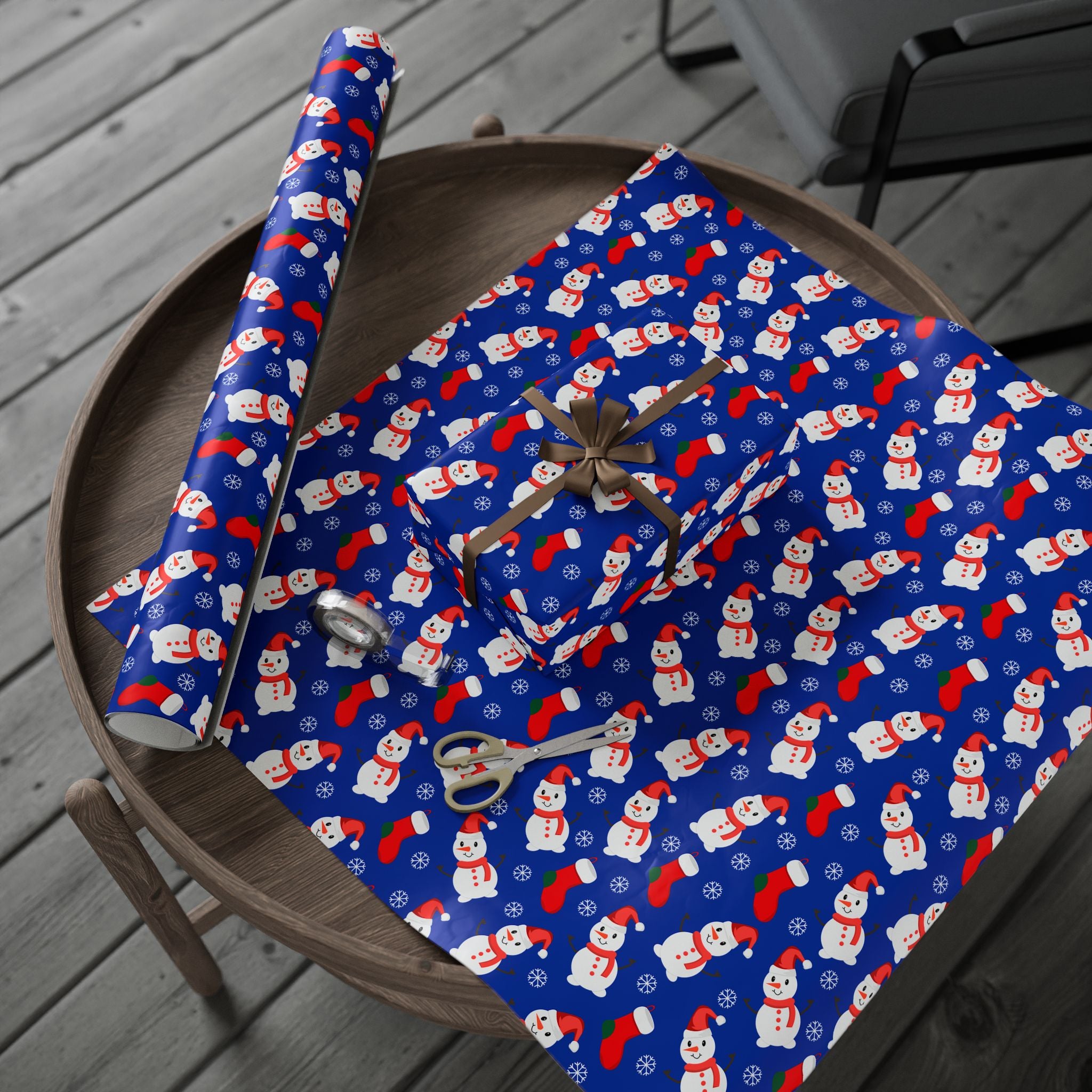 Christmas Frosty's Stockings Wrapping Paper | Holiday Gift Wrapping Paper Roll
