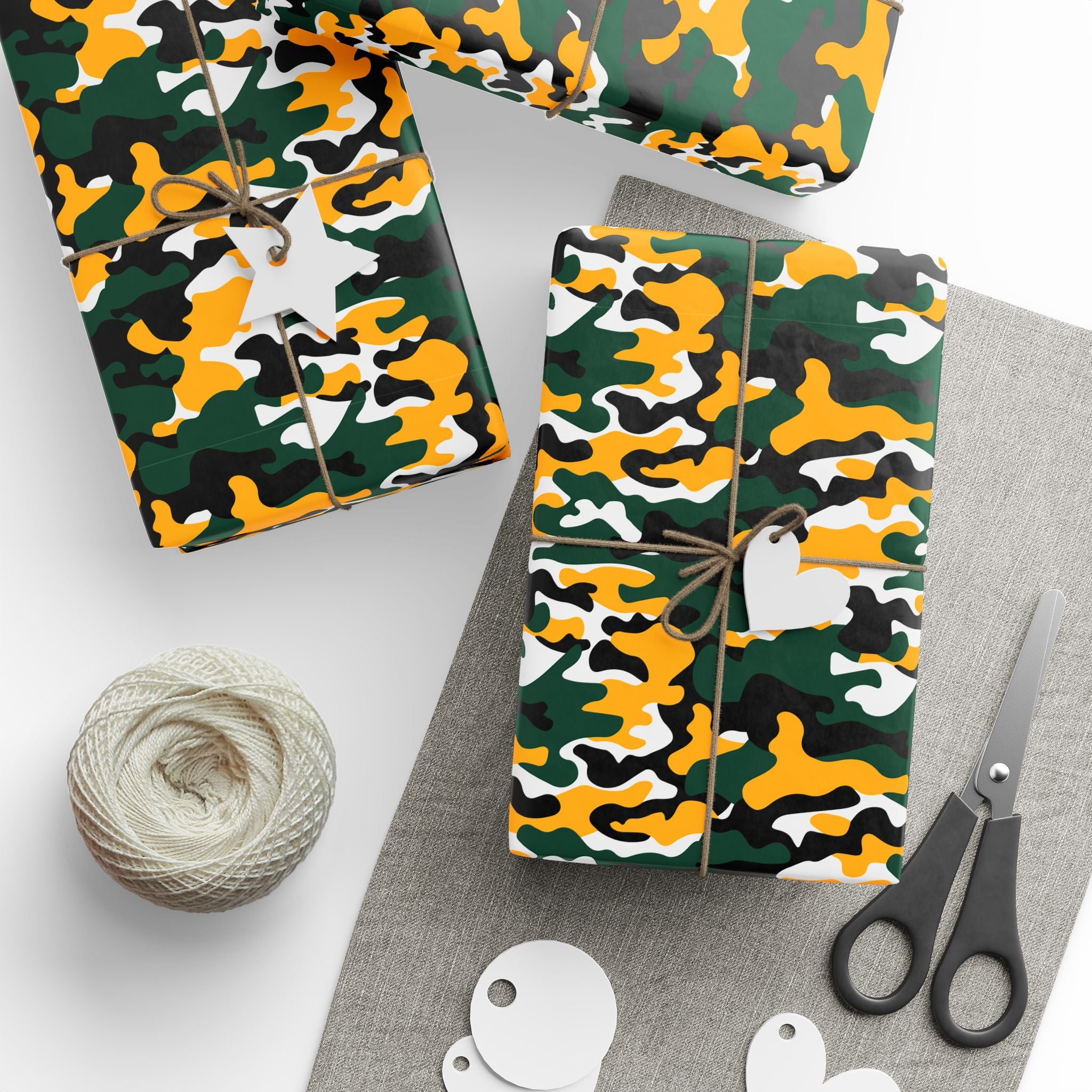 Baylor Bears Inspired Camoflauge Wrapping Paper - Holiday Gift Wrapping Paper Roll