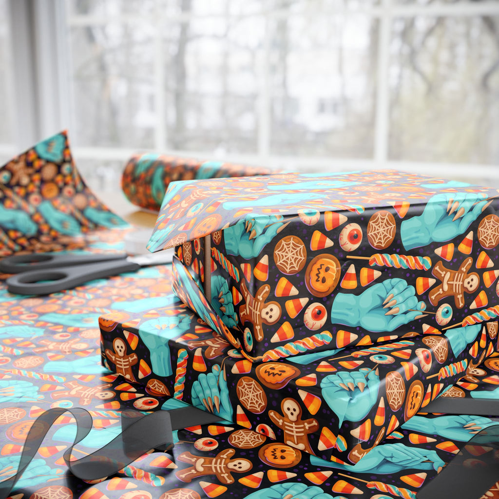 Halloween Sweet Candy Hands Wrapping Paper | Holiday Gift Wrapping Paper Roll