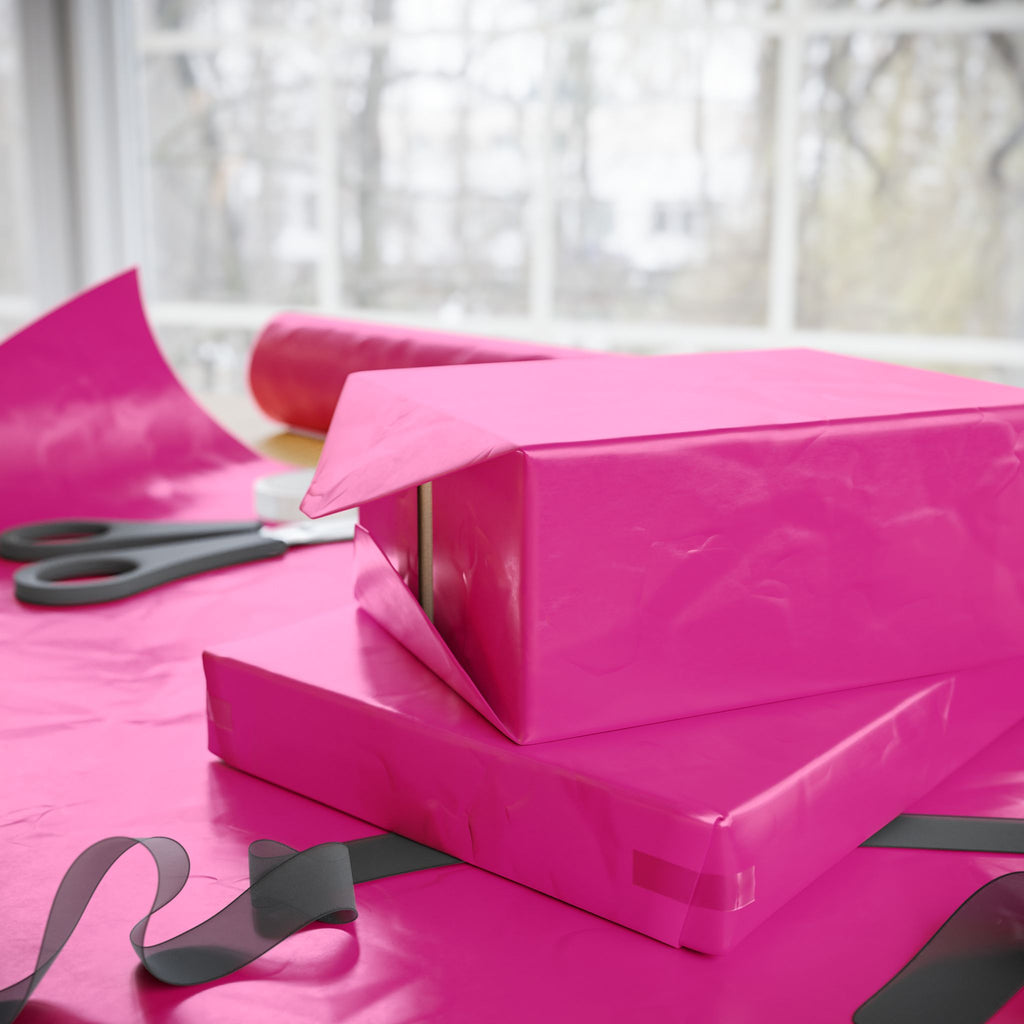 Solid Hot Pink Wrapping Paper - Holiday Gift Wrapping Paper Roll
