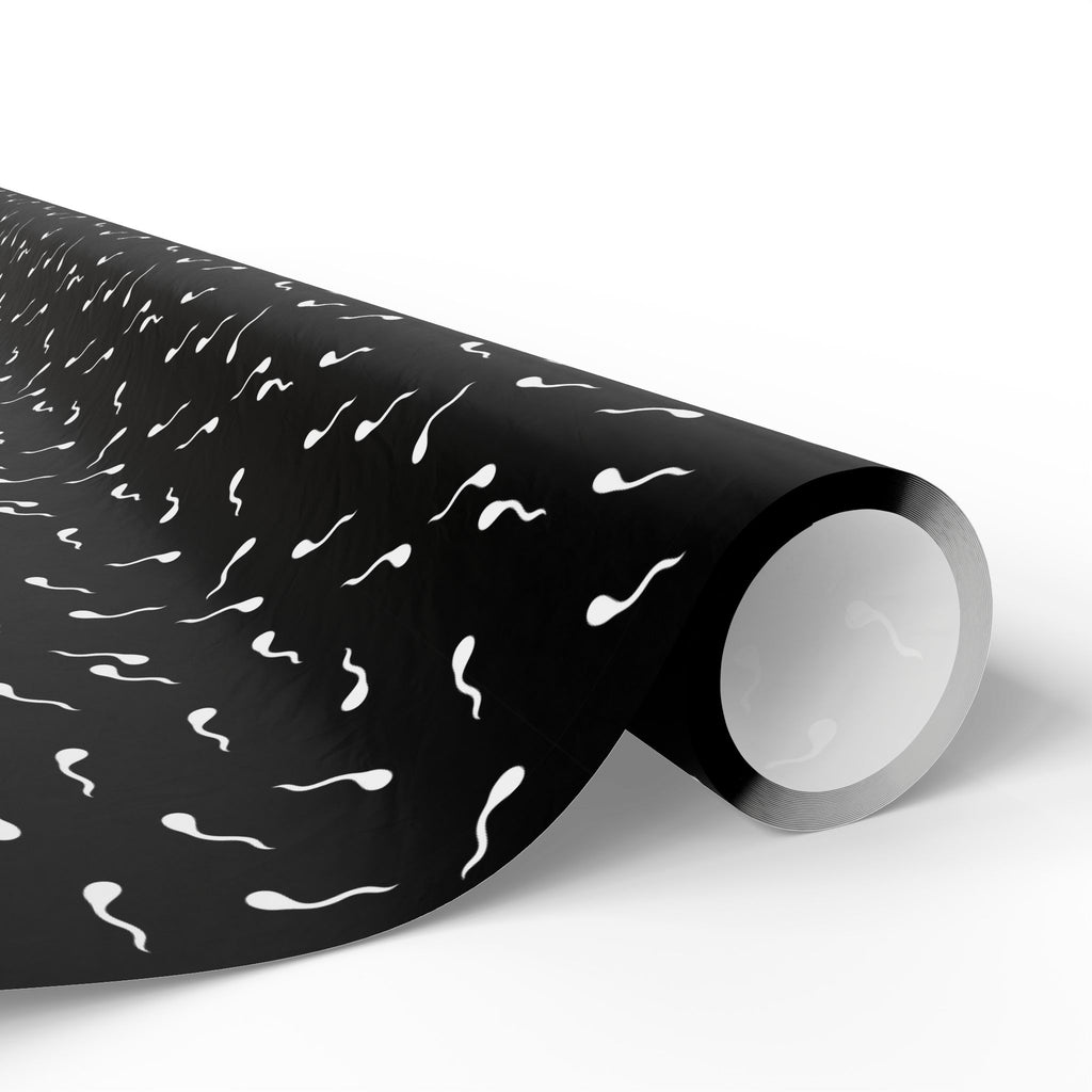 NSFW Late Night Swimmers on Black Wrapping Paper - Holiday Gift Wrapping Paper Roll