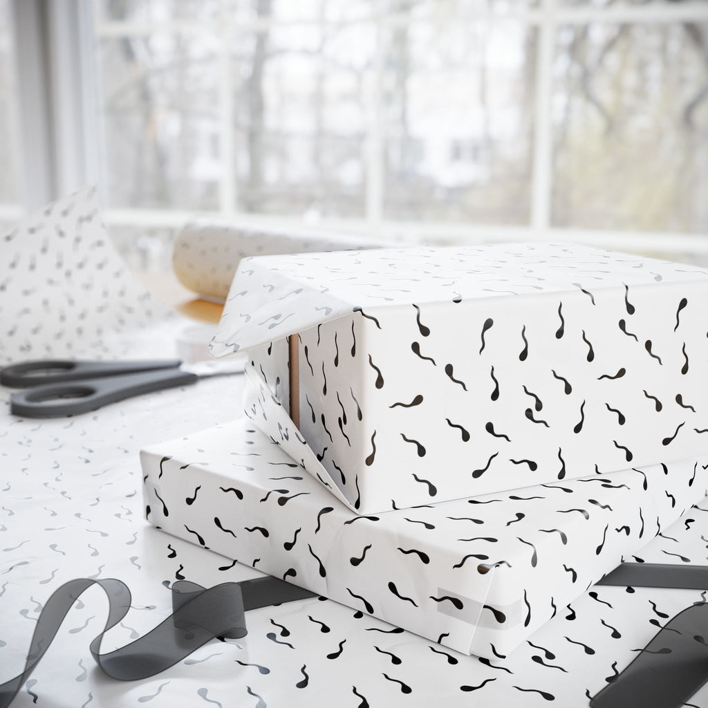 NSFW Late Night Swimmers on White Wrapping Paper - Holiday Gift Wrapping Paper Roll