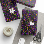 Mardis Gras Fleur De Lis Collage Wrapping Paper | Holiday Gift Wrapping Paper Roll