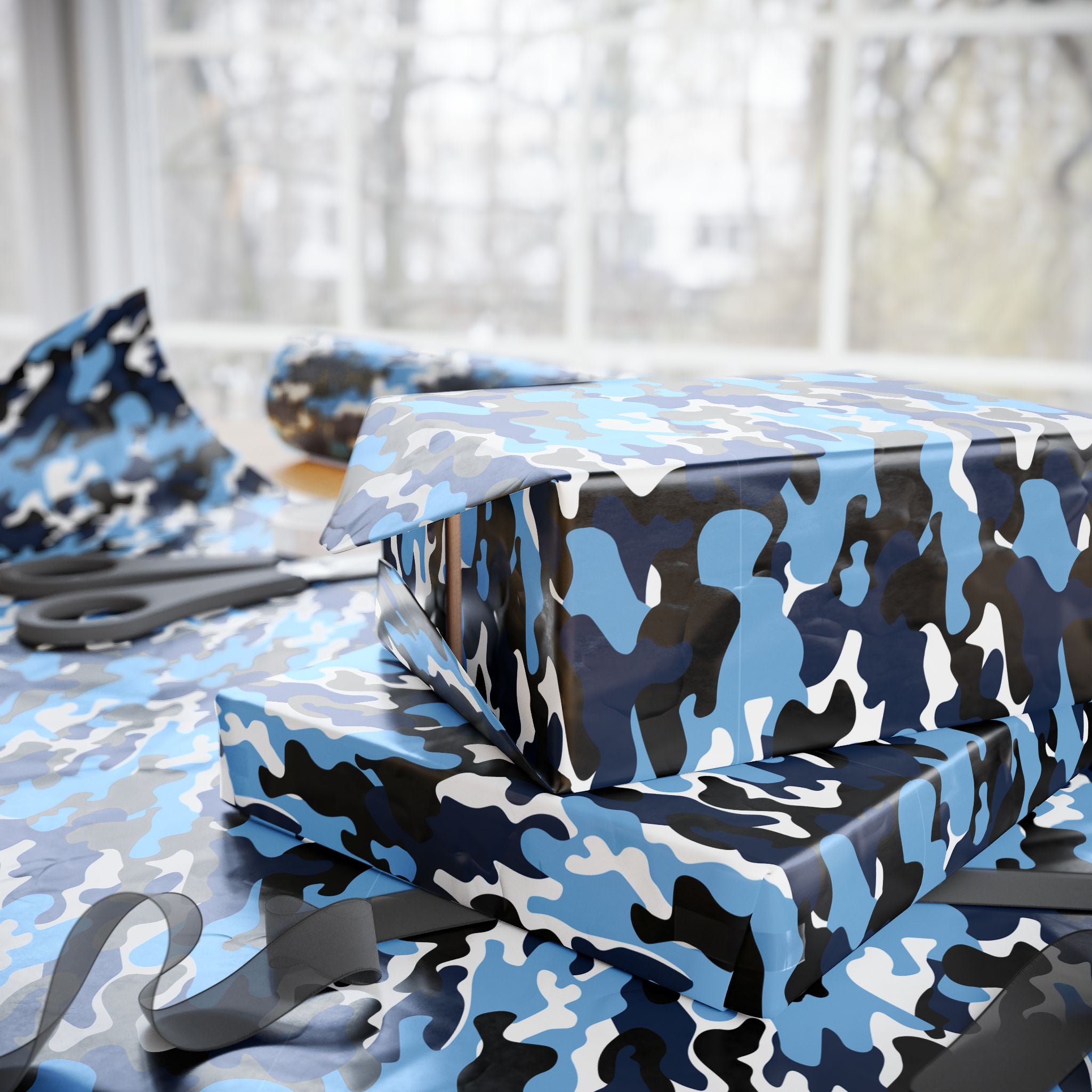 North Carolina Tarheels Camoflauge Wrapping Paper - Holiday Gift Wrapping Paper Roll