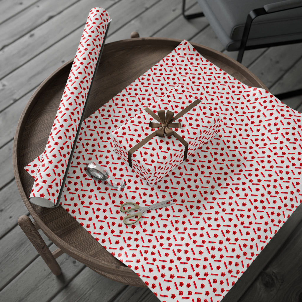 Christmas Perfect Red Bows Wrapping Paper | Holiday Gift Wrapping Paper Roll
