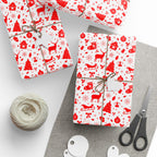 Christmas Red Snowflakes Wrapping Paper | Holiday Gift Wrapping Paper Roll