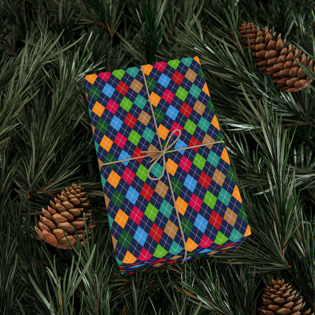 Argyle Design 028 Wrapping Paper - Holiday Gift Wrapping Paper Roll