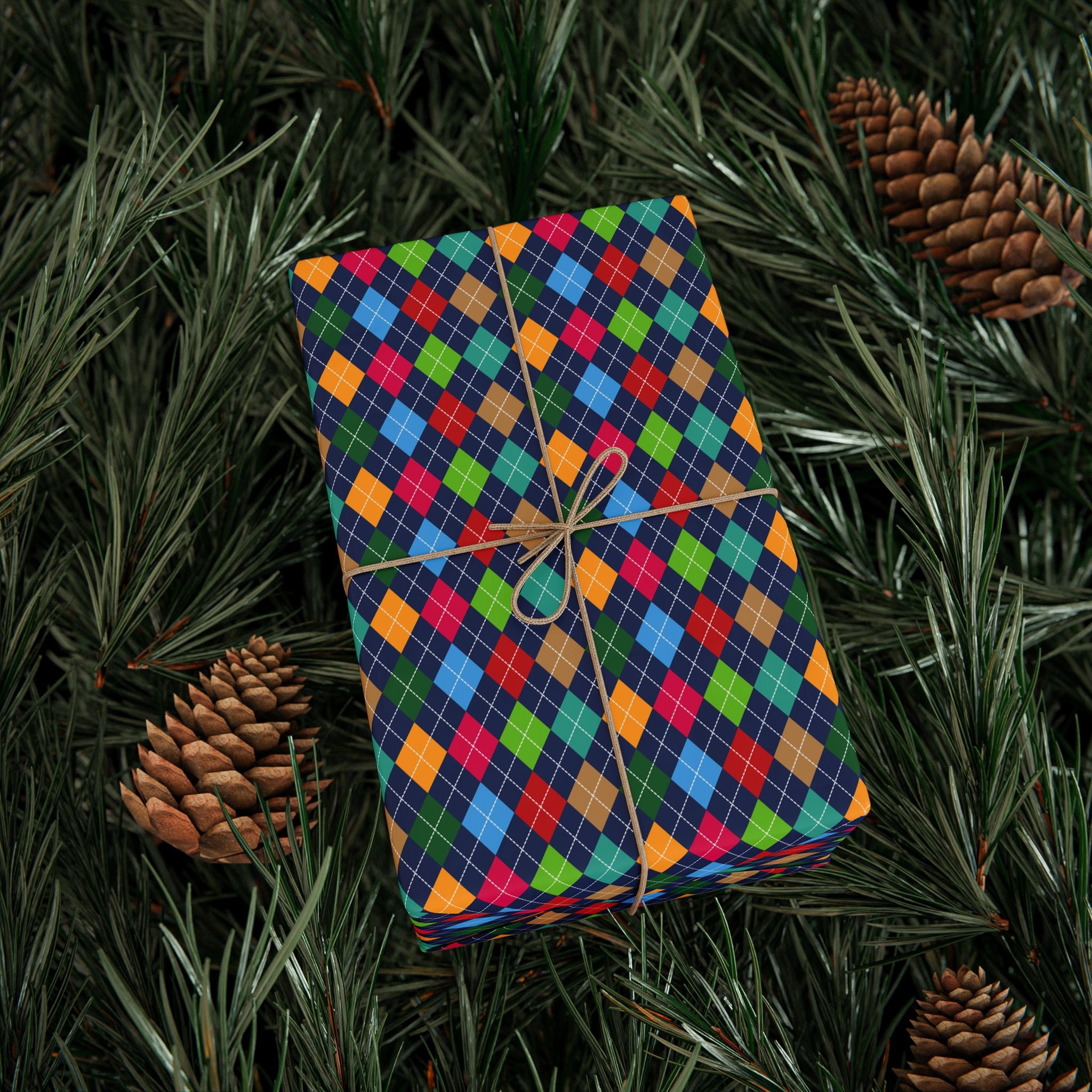 Argyle Design 028 Wrapping Paper - Holiday Gift Wrapping Paper Roll