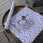 4th of July Rocket Doodles Wrapping Paper | Holiday Gift Wrapping Paper Roll