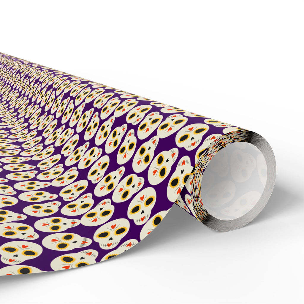 Day of the Dead Patterned Skulls Wrapping Paper | Holiday Gift Wrapping Paper Roll
